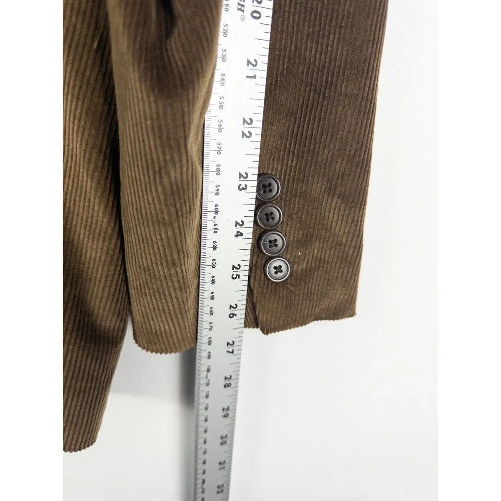 Saddlebred Heritage Corduroy Blazer Sport Coat Mens 46L Brown Dark Academia Prep